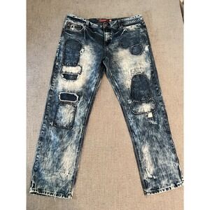 Grindhouse Denim Jeans Men's 40 X 32 Distressed Hip Hop Grunge Skater‎ Patchwork